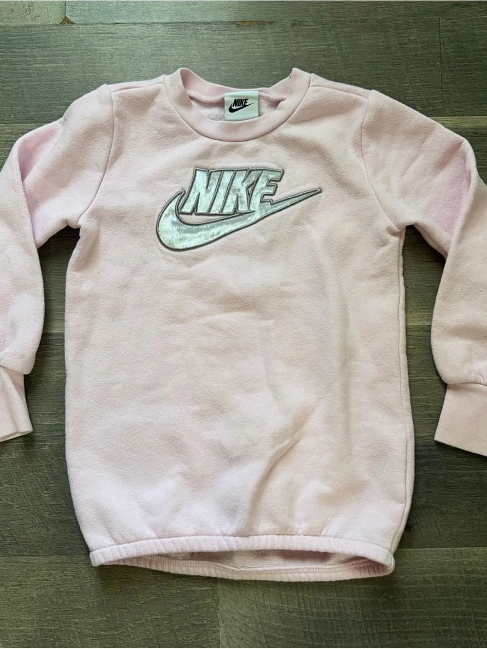 NIKE Sportswear Baby Girl's Crew Neck Baby Pink Size 4T